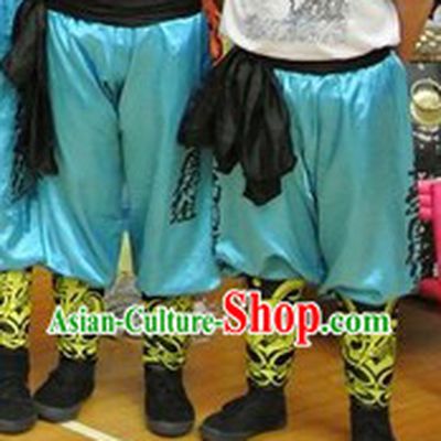 Light Blue Professional Dragon Dancer Pants and Kung Fu Belt