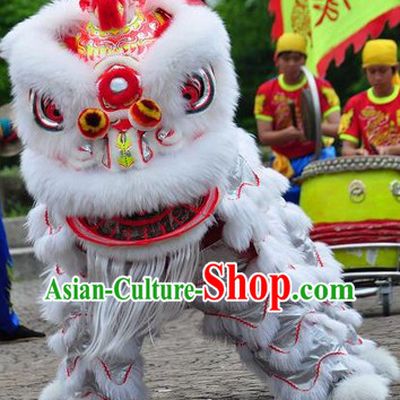 Friendly Red Ribbon Stunning Beautiful Hok San Lion Dance Costumes Complete Set