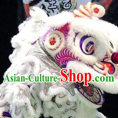 Pure White Hok San Lion Dance Costumes Complete Set