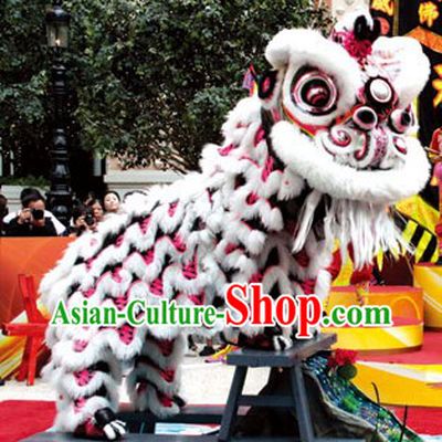Tiger Stripe Handmade and Painted Hok San Lion Dance Costumes Complete Set