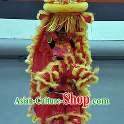 Top Friendly and Powerful Hand Made and Painted Lion Dance Head and Costumes Complete Set