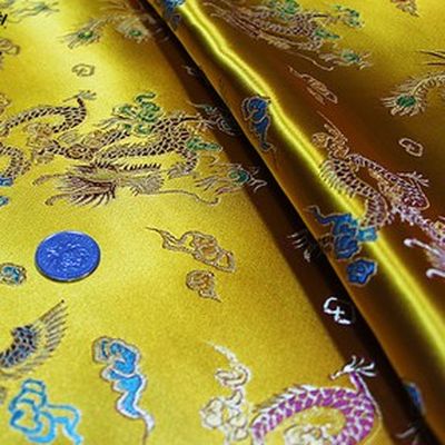 Traditional Chinese Dragon Phoenix Brocade Fabric