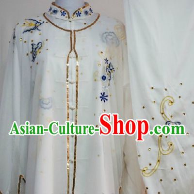 Traditional Chinese Silk Broadcloth Kung Fu Championship Uniform Three Pieces Complete Set