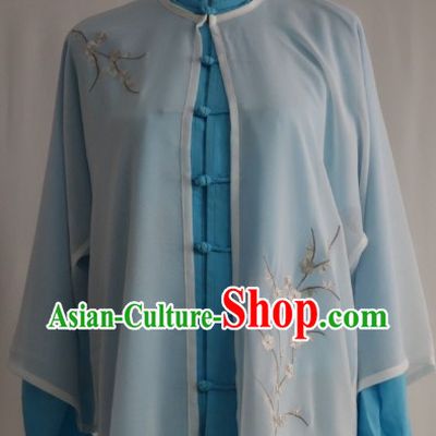 Top Tai Chi Costumes Blouse Pants and Embroidered Plum Blossom Veil Three Pieces Complete Set