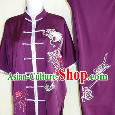 Traditional Chinese Silk Dragon Martial Arts Stage Performance Suit