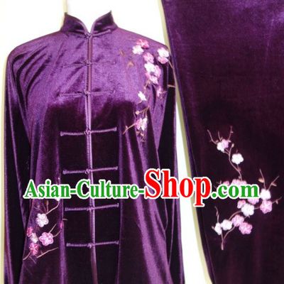 Top Velvet Plum Blossom Embroidery Martial Arts Uniform