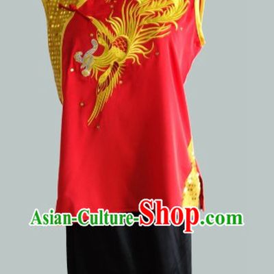 Gold Dragon Embroidery Sleeveless Southern Fist Nanquan Uniform Complete Set