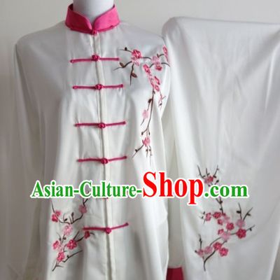 Plum Blossom Embroidery Long Sleeves Wushu Uniform Complete Set