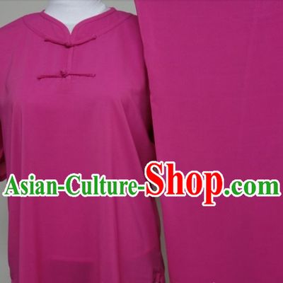 Round Collar One Color Silk Blouse Pants and Belt Martial Arts Clothes Complete Set