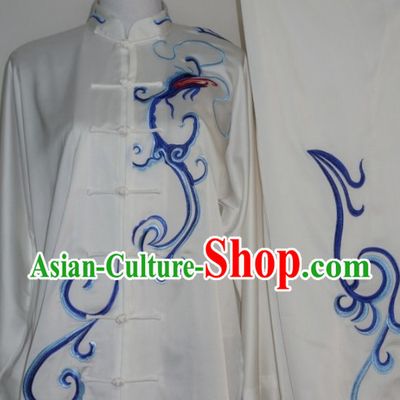 Top Chinese Traditional Blue Dragon Silk Kung Fu Supplies for Adults