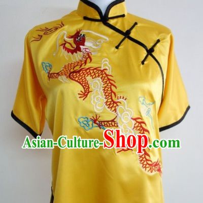 Top Chinese Traditional Dragon Silk Kung Fu Uniform Supplies for Primary Kung Fu School Students
