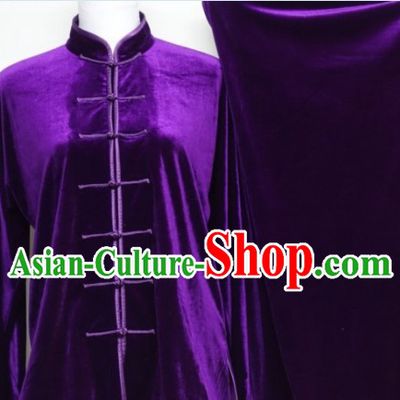 Purple Winter Pleuche Tai Chi Uniform Male Female Kung Fu