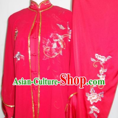 Chinese Traditional Red Kung Fu Uniform Complete Set