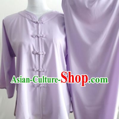 Kung Fu (Kungfu) Uniform Purple Long Sleeve Silk