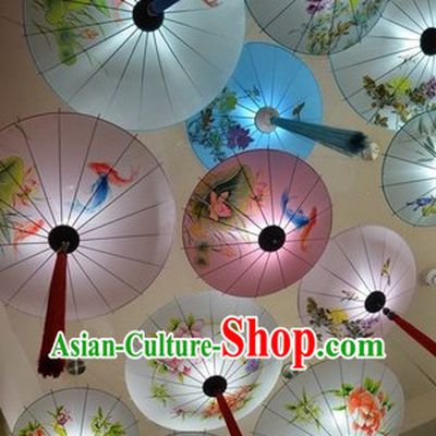 Handmade Traditional Chinese Umbrella Pendant Light