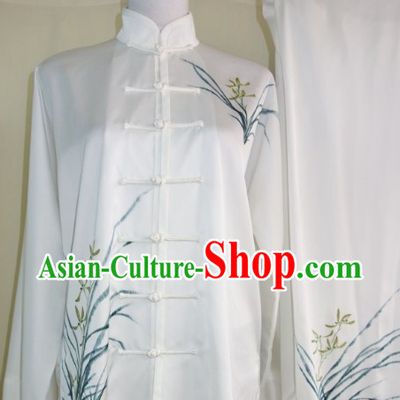 Hand Painted Orchid Martial Art Dresses, Sportswear   Accessories