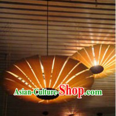 Handmade Traditional Tree Bark LED Umbrella Lamp Lantern
