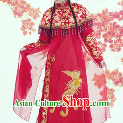 Traditional Chinese Wedding Ceremony Red Dress Complete Set for Brides