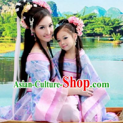 Ancient Chinese Long Trail Royal Family Costumes for Adult or Kids