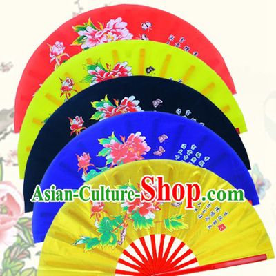 Traditional Kung Fu Double Fans Peony Pattern for Right and Left Hands