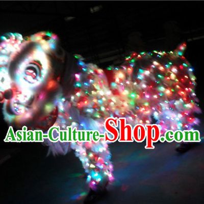 Rainbow Color LED Lights Luminous Lion Dance Costumes Complete Set