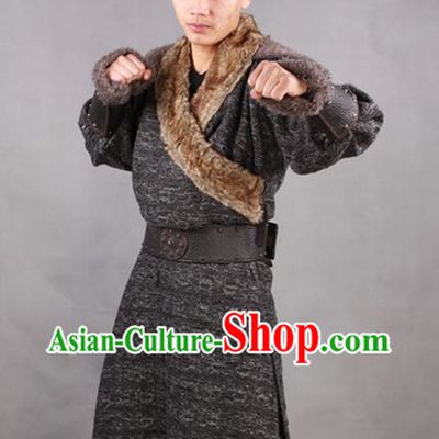 Traditional Mongolian Male Costumes and Headwear Complete Set