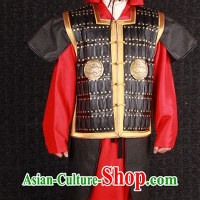 Ancient Chinese Royal Family Bodyguard General Armor Costumes and Helmet Complete Set for Men