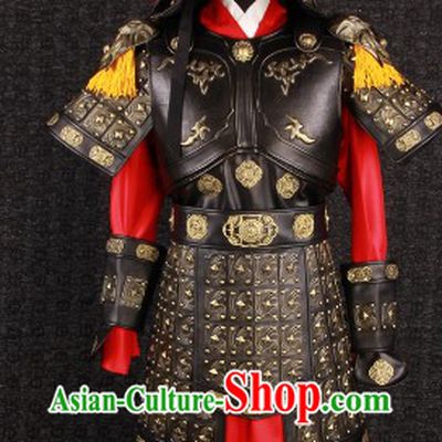 Ancient Chinese Hua Mulan Female General Armor Costumes and Helmet for Women