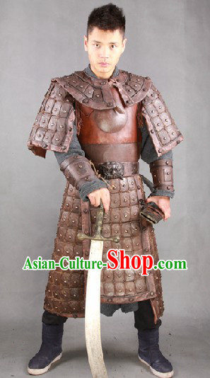 Ancient Chinese Armor Costume and Helmet for Men