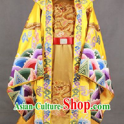 Ancient Tang Dynasty Emperor Dragon Clothing Costumes and Crown Hat Complete Set for Men