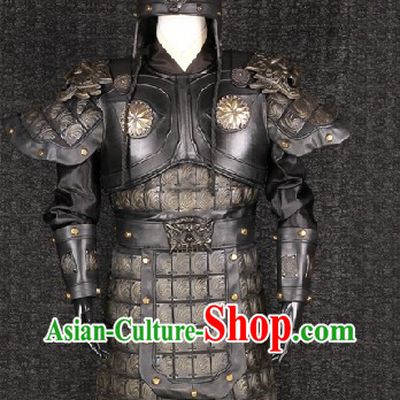 Three Kingdoms TV Drama or Film Production Zhang Fei Armor Costumes and Helmet for Men