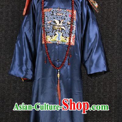 Qing Dynasty Imperial Official Costumes and Hat for Men
