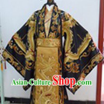 Ancient Chinese Emperor Costume and Crown Complete Set for Men