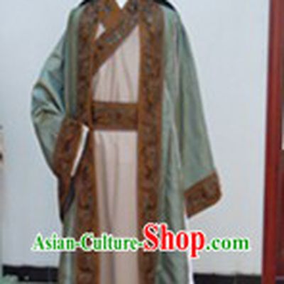 Ancient Chinese Tang Dynasty Poet Scholar Clothing and Hat Complete Set for Men