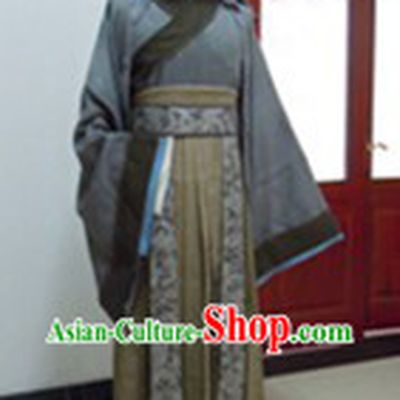Ancient Chinese Ordinary People Clothes and Hat Complete Set for Men
