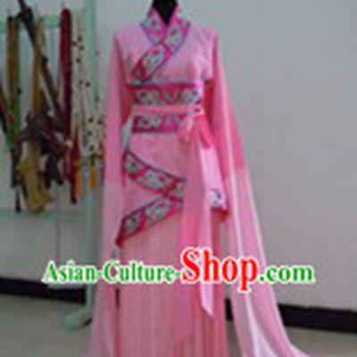 Ancient Chinese Pink Long Sleeves Dance Costumes for Women