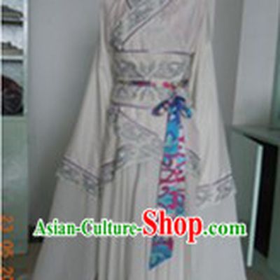 Ancient Chinese White Water Sleeves Dance Costumes for Women