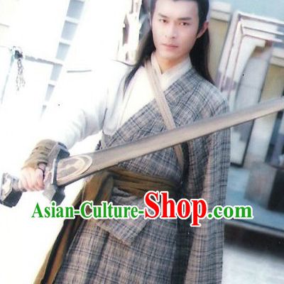 TV Drama Character Yang Guo Costumes Robe Complete Set for Men