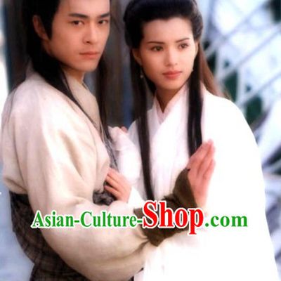 TV Drama Pure White Dragon Lady Costumes Complete Set for Women