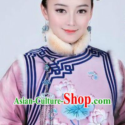 Qing Dynasty Princess Costumes and Hair Accessories Complete Set for Women