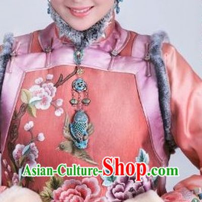 Qing Dynasty Chinese Imperial Palace Royal Clothing and Accessories Complete Set for Princess