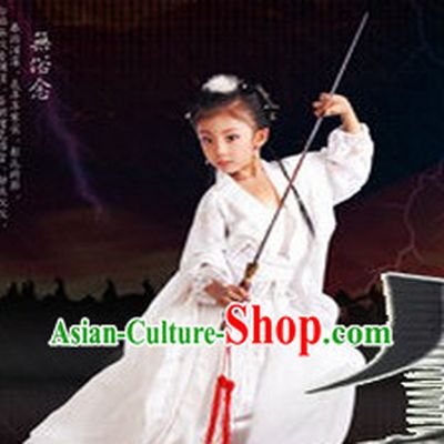 Pure White Dragon Lady Costumes for Kids