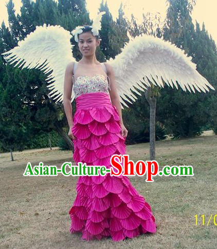 Adult Size Long Big White Angel Wings