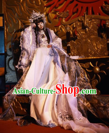 Ancient Chinese Princess Cosplay Costumes and Hair Accessories Complete Set