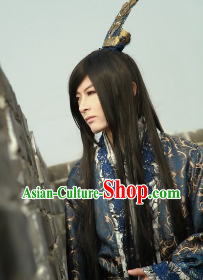 Chinese Classic Emperor Cosplay Costumes and Hair Accessories Complete Set