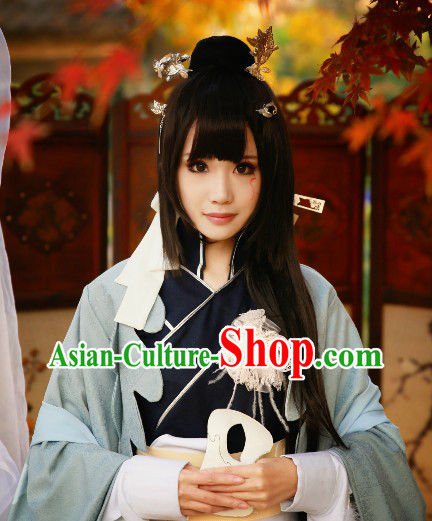 Custom Made Cartoon Beauty Costumes and Hair Accessories Complete Set