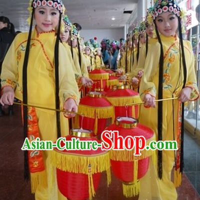 Traditional Chinese Stage Performance Opera Costume and Headpiece for Kids