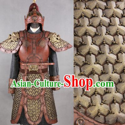 Ancient Chinese General Armor Costumes and Helmet Complete Set