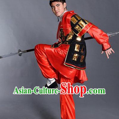 Ancient Chinese Red Guard Costumes and Hat for Men