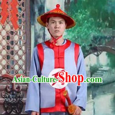 Ancient Chinese Red Guard Costumes and Hat for Men